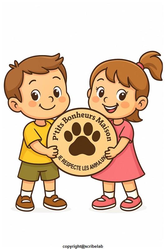 4 enfants avec badge